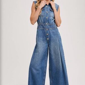 Sleeveless Denim Jumpsuit